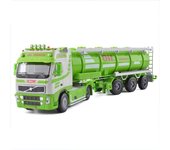 Modelo de coche de juguete a escala 1/50, simulación de aleación, camión cisterna de petróleo, modelo de coche de juguete de fundición a presión para niños 1/50-Size:28.5*9*6cm verde
