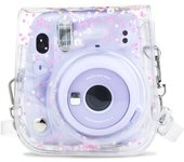 HIYQIN Instax FUJIFILM instax mini estuche lindo bolso para cámara con correa para el hombro estuche transparente de PVC, 12/11/9/8+/8 (corazón rosa) color rosa