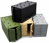 Contenedor militar MOC, caja de Bloques de construcción, juguetes para niños, Base de guerra de la Segunda Guerra Mundial, Ladrillos técnicos, Juguetes creativos DIY, Bloques Brinquedos