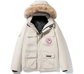 Abrigos de plumón para hombre, de invierno, cálidos, resistentes al viento, con múltiples bolsillos y múltiples combinaciones, parkas cortas de plumón M blanco