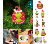 Adornos navideños acrílicos verdes, adornos colgantes planos de acrílico para árbol de Navidad, colgante impreso de un solo lado para árbol/coche/mochilas One Size