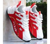 Zapatillas de running para hombre con estampado geométrico y estabilidad: con cordones, suela de goma antideslizante y parte superior de tela transpirable, ideales para acampar en cualquier época del año. 38 negro