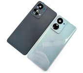 Carcasa Nord2T para Oneplus Nord 2T 6,43  One Plus, cubierta trasera de batería, reparación de puerta de vidrio, reemplazo de lente de cámara trasera + logotipo plata