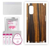 apgo Protective Skin Sticker for the back+sides compatible with Oppo Reno4, Full Wrap Film, Foil, Vinyl - Pattern Tigerwood