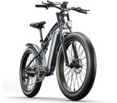 Bicicleta eléctrica para adultos Shengmilo, motor de 500 W, batería de iones de litio de 48 V y 840 Wh, 7 velocidades, cambio Shimano, 60 km, 42 km/h, bicicleta de montaña de 26 pulgadas, bicicleta eléctrica MX05 gris gris