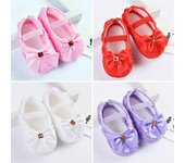 Zapatos de bebé andadores zapatillas de deporte para niños y niñas zapatos de princesa con lazo de flores rosas S color rosa