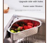 Cesta de drenaje triangular de acero inoxidable 304 para cocina, filtro para lavabo, estante de almacenamiento de agua, fregadero, paño de cocina