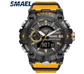 Relojes militares SMAEL, reloj deportivo para hombre, reloj de pulsera resistente al agua hasta 50M, cronómetro, alarma, relojes digitales con luz LED negro/rojo