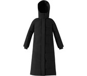 Moda mujer ocio invierno nueva chaqueta acolchada de algodón chaqueta acolchada de algodón gruesa alargada delgada M negro