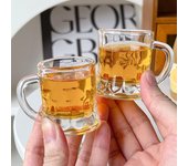 Vaso de cerveza de 2 oz con asa pequeña, de plástico, para whisky, para fiestas, de vidrio, para bar, cocina, comedor, bar, hogar, jardín, decoración, 1 unidad A