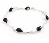 Les Trésors De Lily [I8917] - Bracelet Argent 'Déesse Noir de Jais' noir argenté (rhodié) - 7 mm