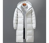 Chaqueta de plumón Chaqueta con capucha de plumón de pato blanco para invierno hasta la rodilla para hombre S blanco