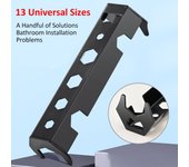 Llave de lavabo multifuncional de 12 tamaños, llave de fregadero, grifo, herramientas de tubería de plomería, fontaneros universales 12-in-1 negro