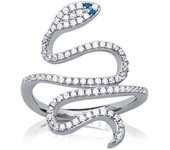 Bague Argent 'Tentation' bleu blanc argenté (rhodié) - 35 mm 52 blanco