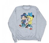 Disney Sudadera con pose de Mickey y Minnie Mouse para hombre 4XL gris