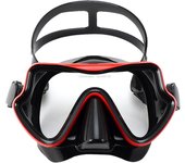 Máscara de buceo, gafas de natación, esnórquel, faldón de silicona, vidrio templado, panorámicas, HD, para adultos y jóvenes, antivaho con protector nasal.
