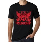 Camiseta vintage para hombre Camiseta gráfica Feel The Friendship Deep Black Red Text XS negro