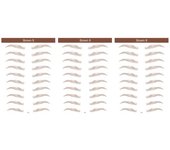 3Pcs 6D Tatuajes temporales duraderos Tatuajes naturales biónicos transferibles Tatuaje de cejas Maquillaje de ojos Pegatina de transferencia de agua 7 negro