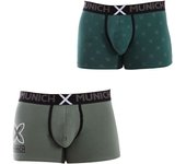 Pack-2 Bóxers de algodón elástico MU_DU0380 para Hombre L verde