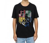 Harry Potter Boys Hogwarts Houses Camiseta de algodón 12-13 negro