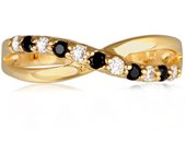 Anillo chapado en oro 'Sissi' oro blanco negro - 4 mm 62 negro