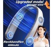 Ventilador de cuello portátil, ventilador inalámbrico eléctrico, Mini ventilación recargable, refrigeración por USB, ventilador silencioso sin aspas para deportes al aire libre, 2024 blanco