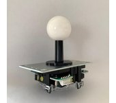 Joystick silencioso Sanwa Electronics con interruptor ajustable, tipo PCB blanco, placa metálica plana y cubierta de eje JLX-TPML-8YT-SK-W