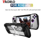 Funda protectora VAORLO Asus ROG ALLY para consolas, funda protectora a prueba de golpes para ROG ALLY con soporte, funda protectora, accesorios negro