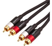 Cable de audio RCA de AmazonBasics (macho RCA a 2 RCA) para altavoces, color negro, 1,2 m (2 hombres) negro