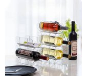 Botellero transparente para vino tinto, ideal para exhibir en casa, con diseño apilable creativo, ideal para almacenar en el refrigerador.