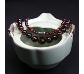 Collar de granate rojo vino natural, pulsera de granate con cadena de torre de cristal 1pc rojo vino