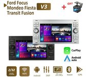 Android Car Radio Reproductor Multimedia Estéreo 2 DIN Para Ford Focus 2007 Mondeo S-max C MAX Kuga Galaxy Fiesta Transit Fusion Carplay BT GPS Wifi 2+32GB 1+16GB negro