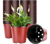 10PC Maceta de sección delgada Caja de cultivo de plástico Bandeja resistente a caídas para plantas de jardín de casa Taza de vivero Macetas para plantas de flores de trasplante
