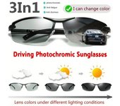1 pieza de gafas de sol fotocromáticas clásicas de moda para hombre, gafas de conducción cuadradas polarizadas para día y noche, gafas camaleón