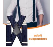 Accesorios Ajustable Grueso Elástico Fuerte Retro Heavy Duty Pantalones Pantalón Suspender Hombres negro