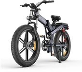 ENGWE X26 motocicleta eléctrica 48V28Ah 1000W 26 pulgadas neumáticos gruesos Go todoterreno bicicleta eléctrica aceite hidráulico bicicleta de montaña eléctrica 1000W Motor 28AH Battery gris