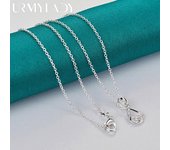 URMYLADY-collar con colgante de circonita AAAAA para mujer, de Plata de Ley 925, corazón, cadena para mujer, joyería de compromiso de boda 45cm