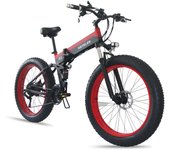 KELELES K8 Potente bicicleta eléctrica plegable Bicicleta eléctrica con neumático ancho de 26 pulgadas 48V 1000W 14AH Bicicleta eléctrica con suspensión total 1000W48V15AH