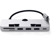 Concentrador de abrazadera Satechi con lector de datos compatible con USB-C 2021 (Plata) (iMac/iMac Pro compatibles 2017/2019/2020) USB-C USB-A3.0 Micro/SD (No iMac) plata