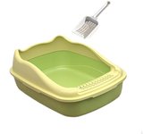 Caja de arena para gatos, inodoro, arena, suministros para mascotas, orinal, portátil, de cara alta, Semi M