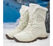Botas de nieve blancas MCTIN para mujer, botas de invierno de felpa negras cálidas hasta la mitad de la pantorrilla, zapatos de algodón sin cordones para mujer, tallas grandes 35-42 35 verde