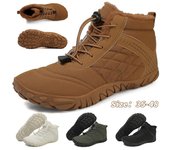 Botas de nieve de invierno para hombres y mujeres, zapatos de algodón que mantienen el calor, zapatos de senderismo al aire libre, botas de tobillo altas cálidas de felpa, zapatillas de deporte para hombre 35 negro