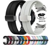 Correa de silicona magnética para Samsung Galaxy Watch6 44mm 40mm correa de reloj deportiva pulsera de 20mm Samsung Galaxy Watch 4 5 6 Classic 43mm 47mm 20mm Universal negro