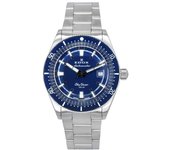 Edox Reloj de buceo automático Skydiver Date de edición limitada en acero inoxidable con esfera azul 80126 3BUM BUIN 300M para hombre azul