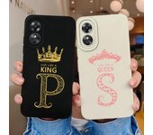 Funda con letras de corona a la moda para OPPO A17 A16 A15 A58 AX5S A5 A9 2020 A1 Pro funda protectora trasera de silicona par de parachoques de teléfono para OPPO Fundas Coque OPPO A1 5G
