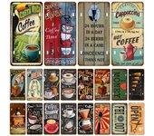 Placas de hojalata, alcohol, whisky, cerveza, café, decoración de pared para el hogar, letreros de metal retro, artesanías, arte, letreros de hojalata, bebidas, vinos, bares, pubs, cafeterías. 15x30cm