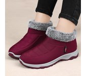 Botas de nieve cálidas de invierno para mujer, botines cálidos con forro de piel de felpa, antideslizantes, informales, cómodos, para trabajar al aire libre, botas cortas para caminar para mujer 36