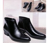 Botas de alta calidad para hombre, botas de cuero de talla grande, botines con cremallera para hombre 37 negro