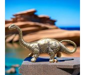 Estatua pequeña de dinosaurio jurásico de latón macizo, adorno de escritorio para oficina, artesanías para mascotas de té