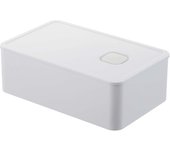 Yamazaki Jitsugyo 4821 Caja de mantequilla sellada con válvula, blanca, aprox.. 14,7 x 9,2 x 5 cm, torre, sellado con un solo toque, apto para lavavajillas y microondas